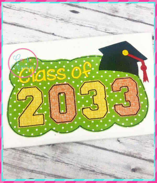 Bean Stitch Class of 2033 Applique