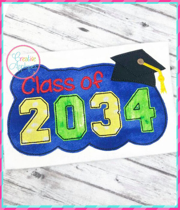 Bean Stitch Class of 2034 Applique