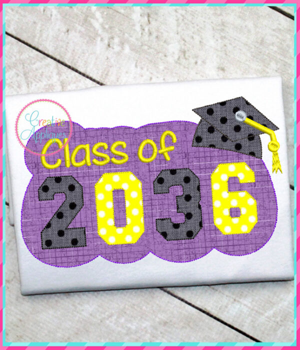 Bean Stitch Class of 2036 Applique