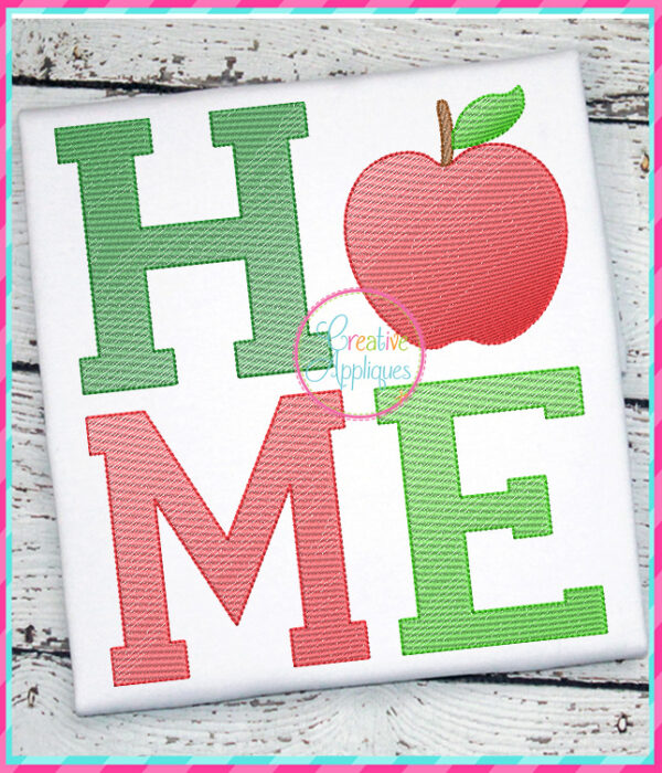 Sketch Stitch Home Apple Embroidery