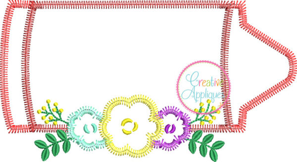 Zigzag Crayon Flowers Applique Design - Image 2