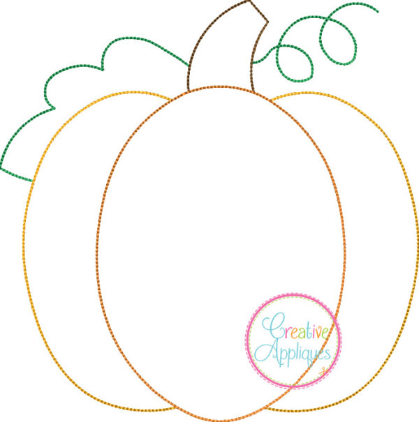 Bean Stitch Pumpkin Applique Design - Image 2