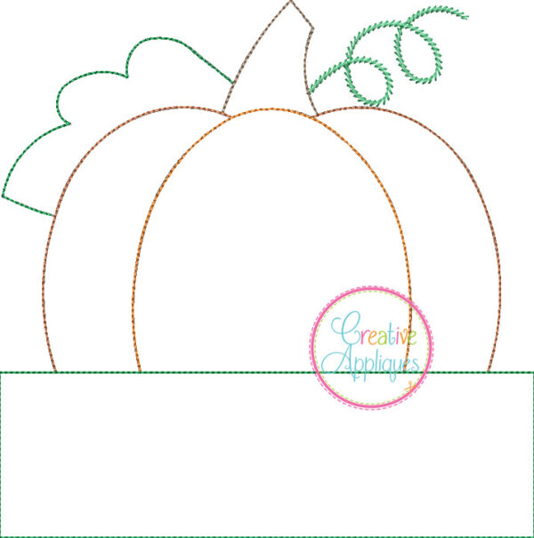 Bean Stitch Pumpkin Applique Design - Image 2