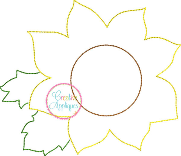 Bean Stitch Sunflower Applique Design - Image 2