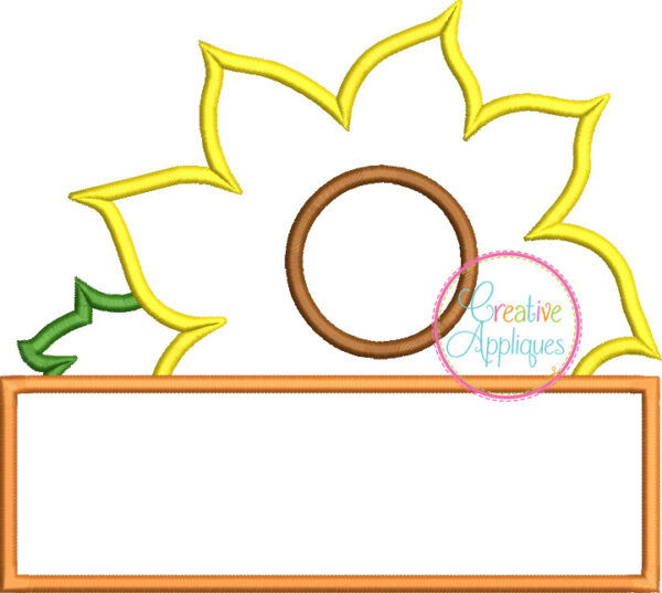 Sunflower Frame Applique Design - Image 2