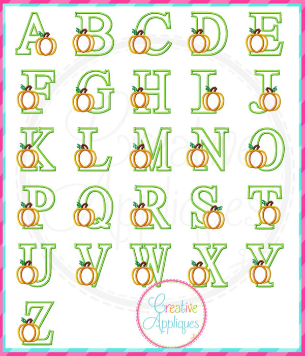 Pumpkin Alphabet Applique Design - Image 2