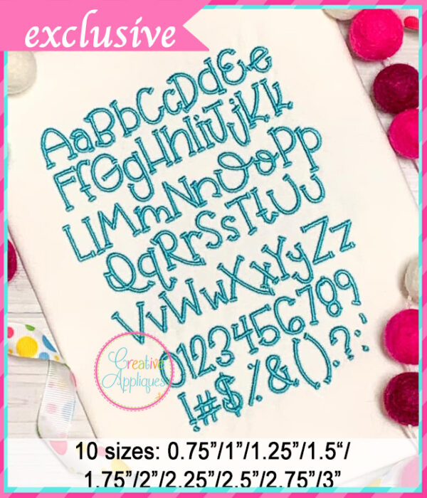 Balloon Embroidery Font - Image 5