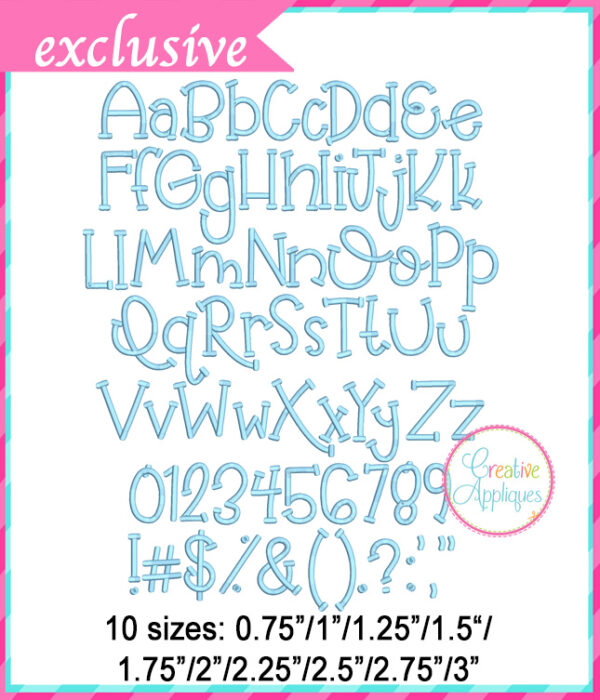 Balloon Embroidery Font - Image 2