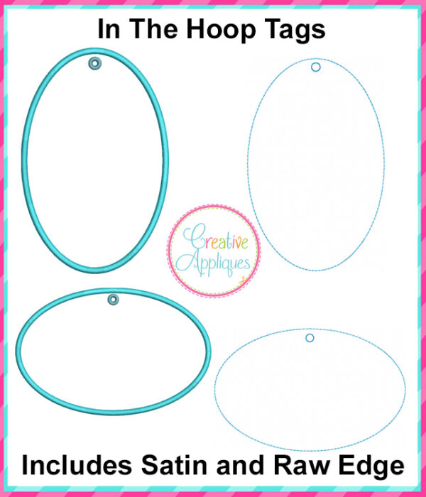 Oval Set Tags In The Hoop Machine Embroidery Design