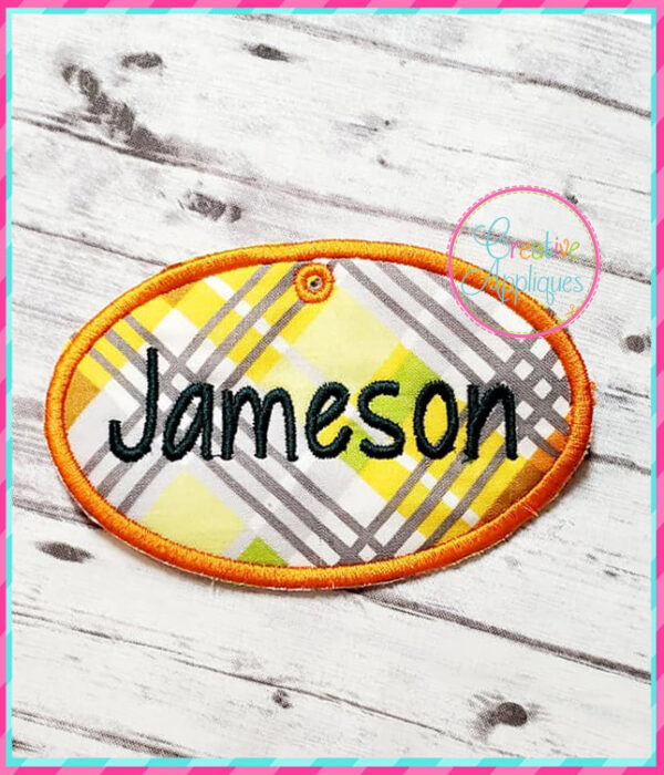 Oval Horizontal Tag In The Hoop Machine Embroidery Design - Image 2