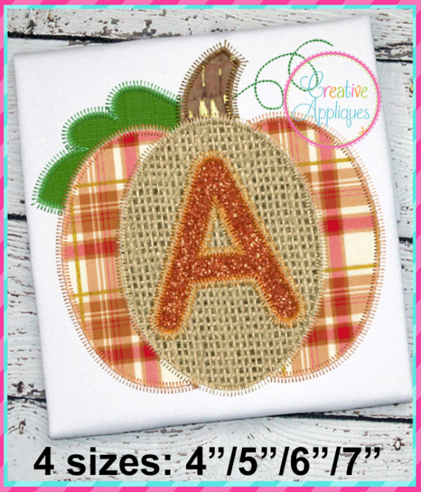 Zigzag Stitch Pumpkin Alphabet Applique Design