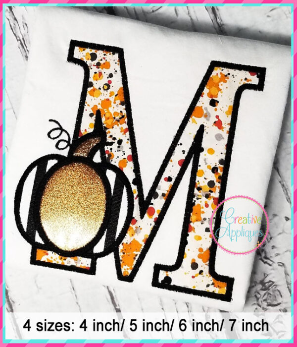 Pumpkin Alphabet Applique Design - Image 3