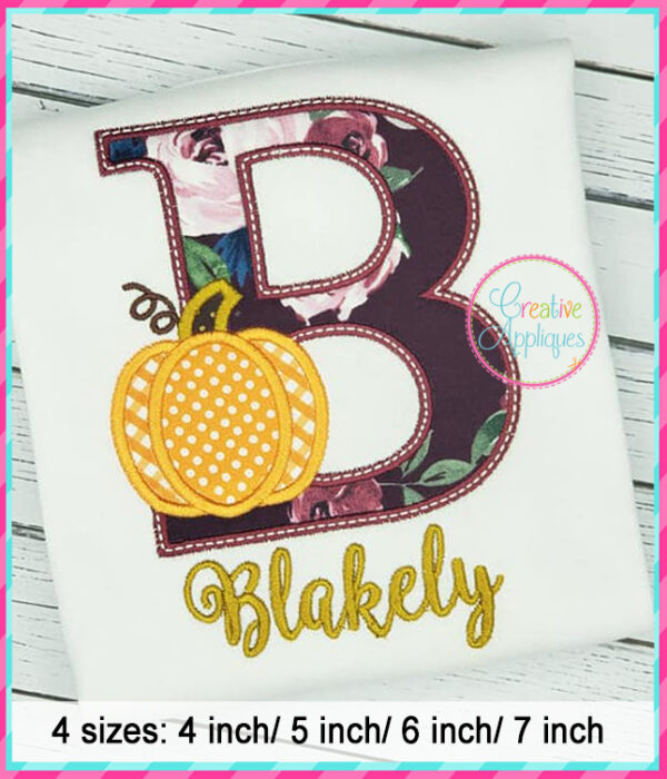 Pumpkin Alphabet Applique Design - Image 4