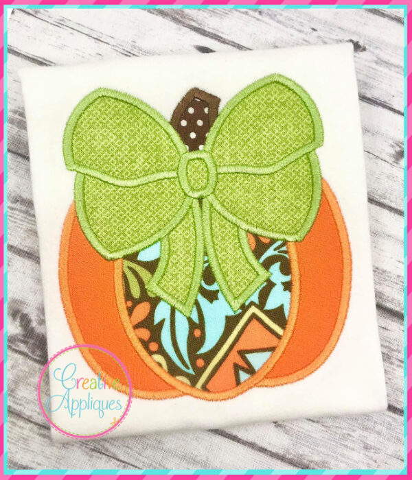 Pumpkin Big Bow Applique Design