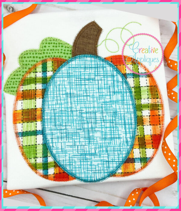 Zigzag Stitch Pumpkin Applique Design