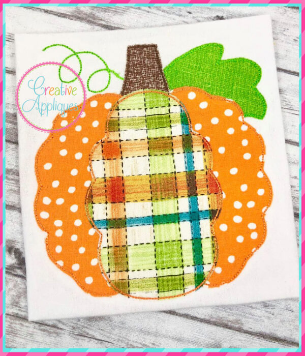 Bean Stitch Pumpkin Scallop Applique Design