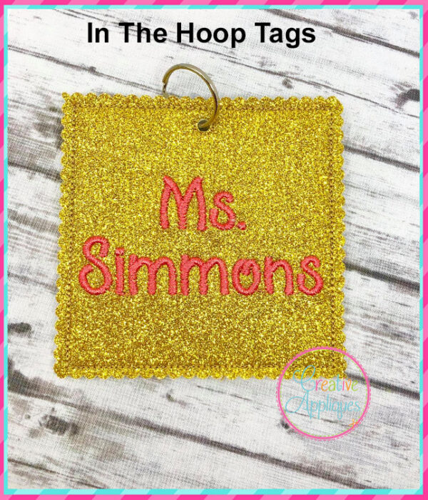 Square Tag In The Hoop Machine Embroidery - Image 3