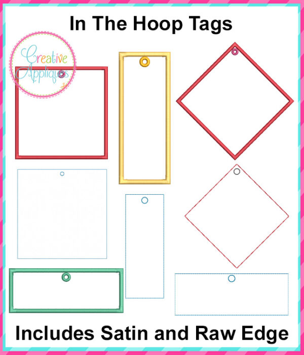 Pointed Set Tags In The Hoop Machine Embroidery Design