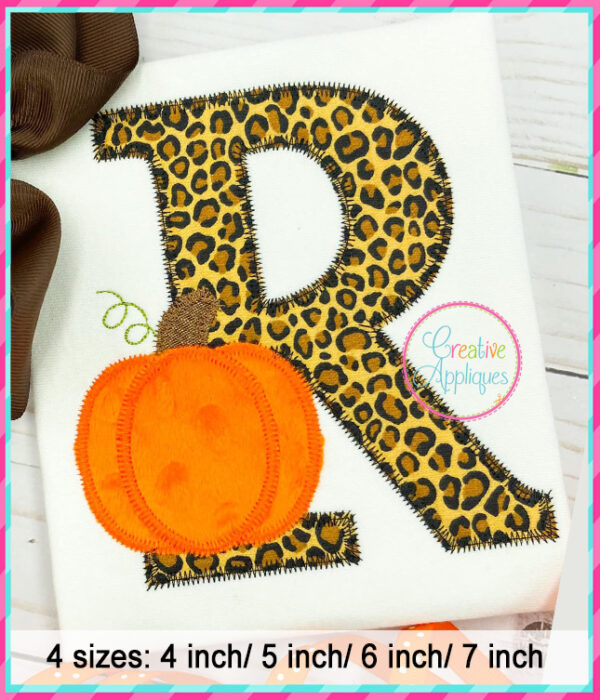 Zigzag Stitch Pumpkin Alphabet Applique Design