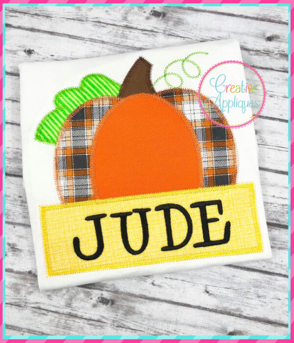 Zigzag Stitch Pumpkin Frame Applique Design