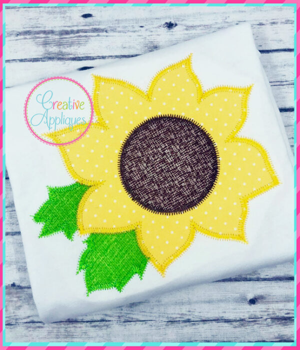 Zigzag Stitch Sunflower Applique Design - Image 3