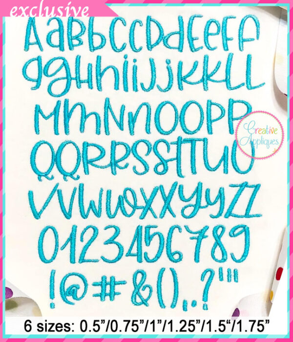 Banana Pancakes Embroidery Font - Image 5