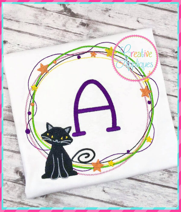 Cat Frame Embroidery Design