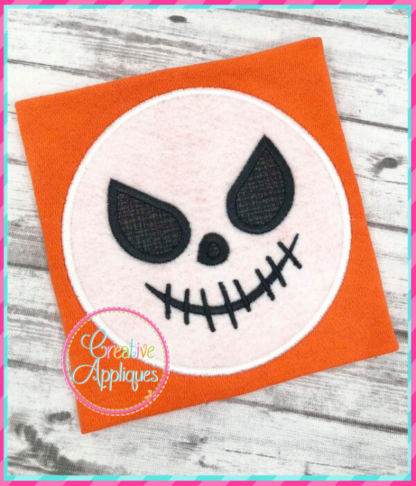 Skull Face Applique Design