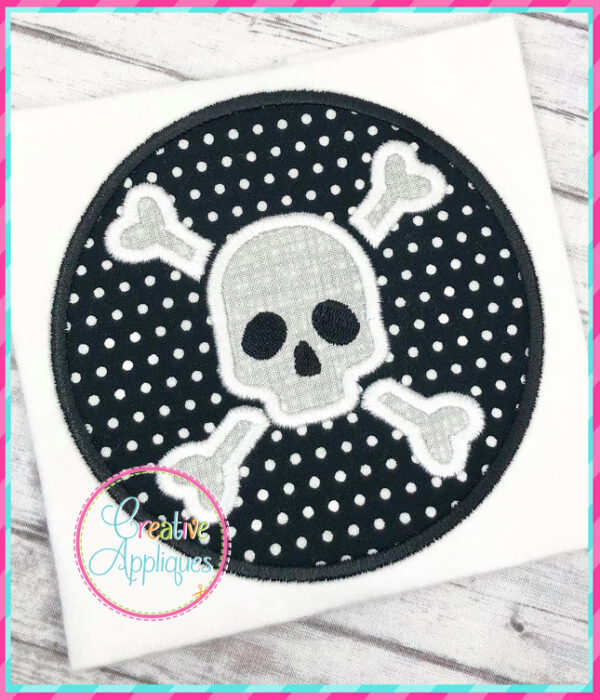 Skull and Bones Applique Design