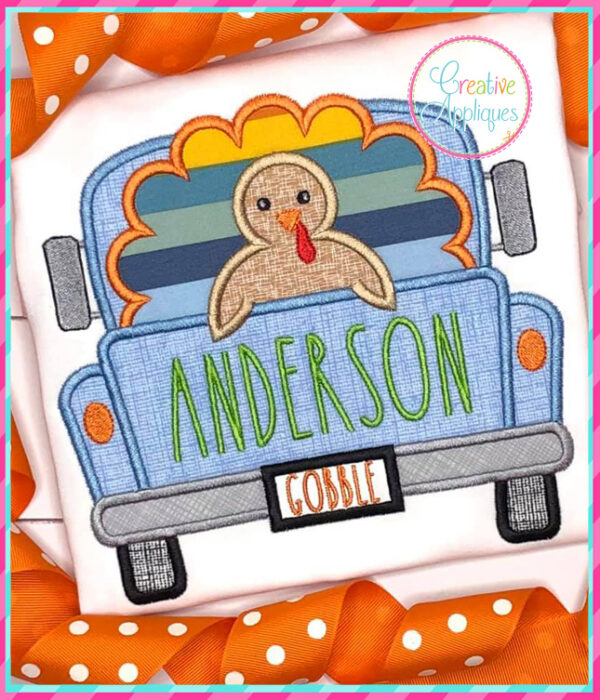 Turkey Truck Applique Design - Image 3