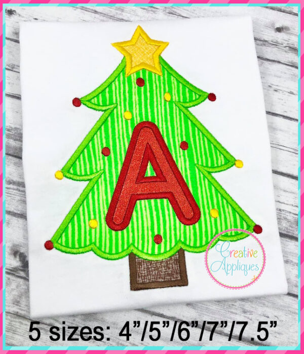 Christmas Tree Alphabet Applique Design