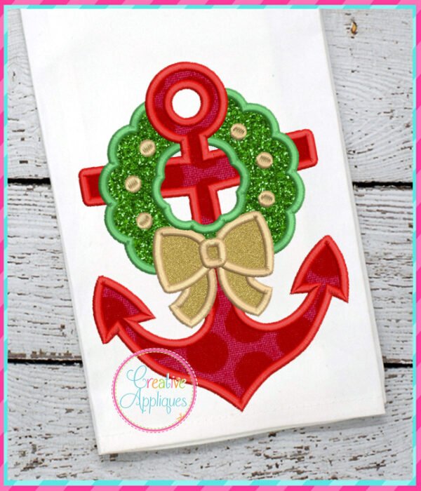 Anchor Wreath Applique Design