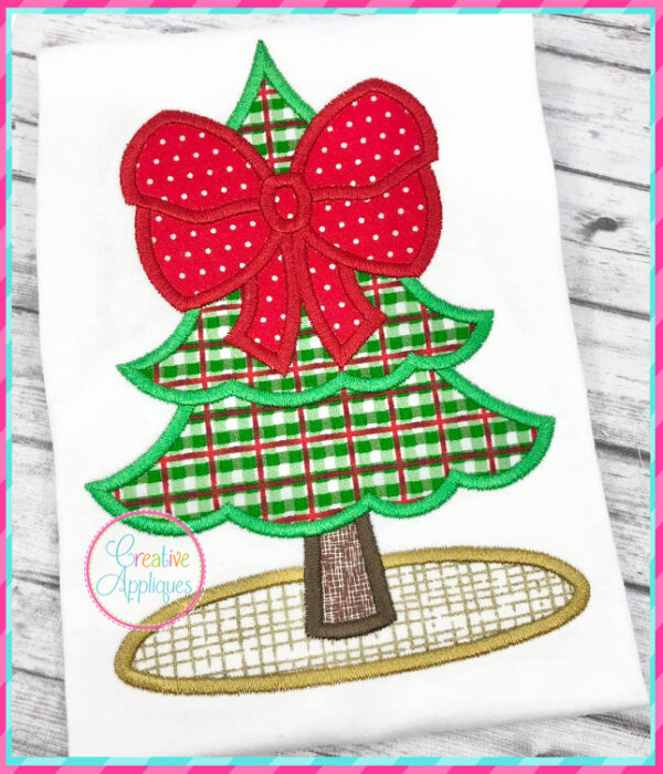 Tree Big Bow Applique Design