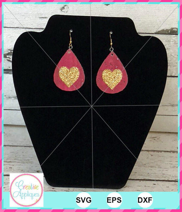 Earring Teardrop Heart Cut File