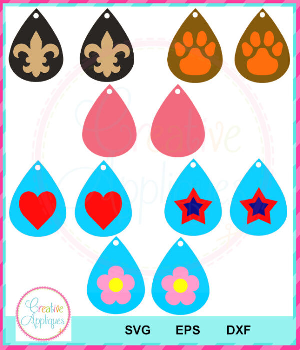 Earring Teardrop Cut File Set