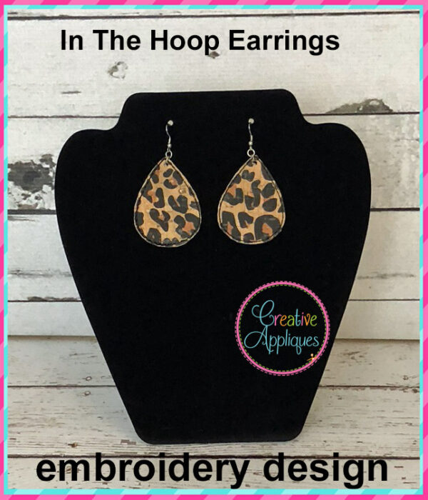 In The Hoop Teardrop Earrings Embroidery Design - Image 2