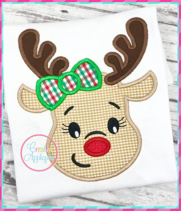 Reindeer Girl Applique Design