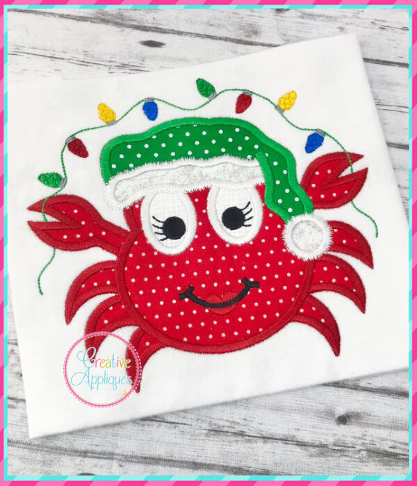 Girl Santa Crab Applique Design