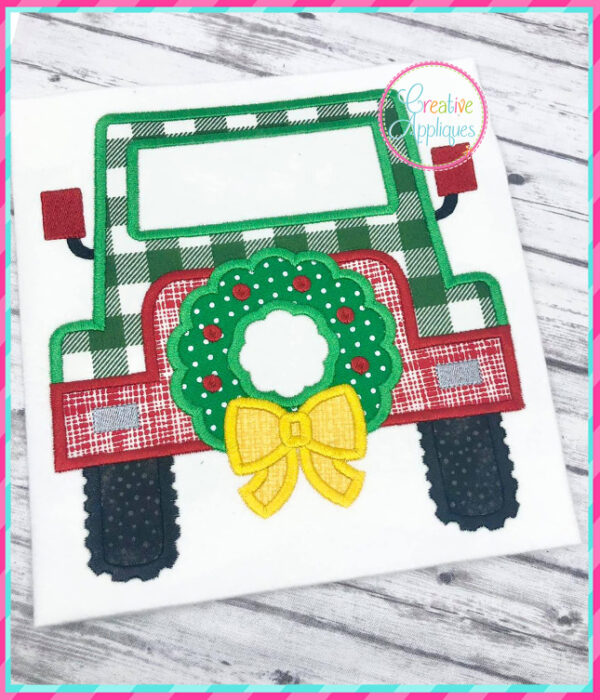 Jeep Wreath Applique Design