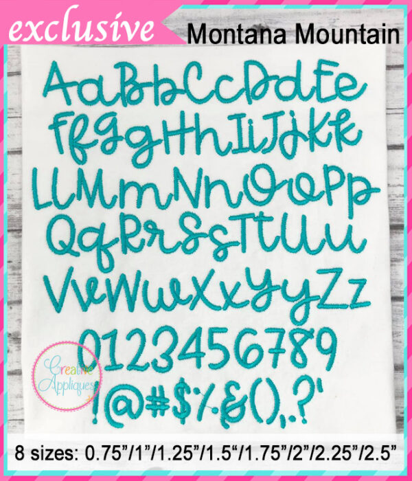 Montana Mountain Embroidery Font - Image 3