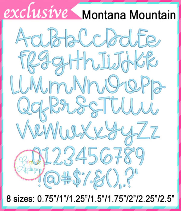 Montana Mountain Embroidery Font - Image 2