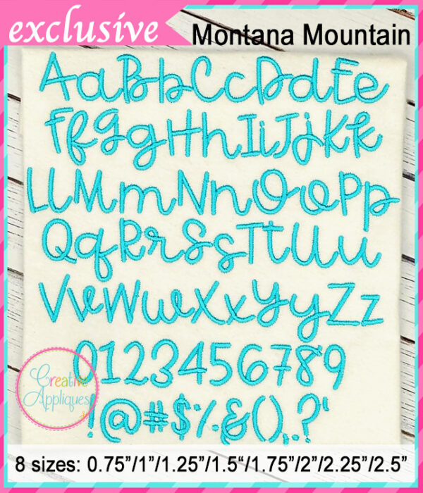 Montana Mountain Embroidery Font