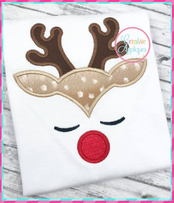 Reindeer Face Applique Design