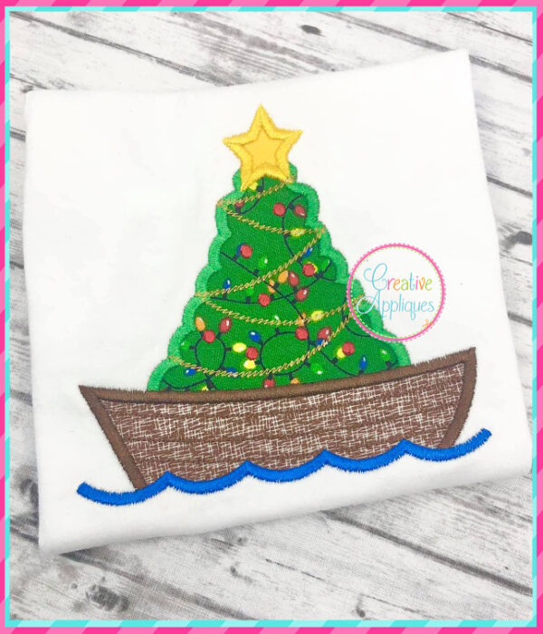 Boat Tree Applique Design