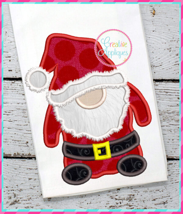 Santa Gnome Applique Design