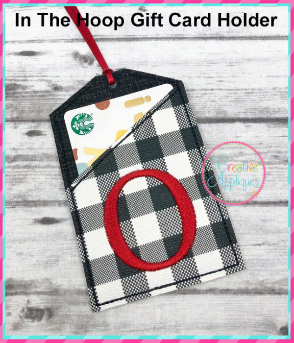 In The Hoop Gift Card Holder Alphabet Design