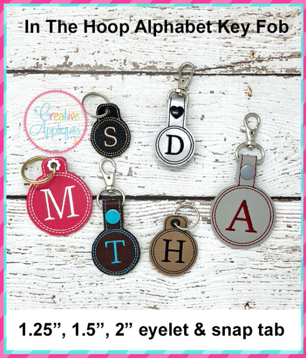 In The Hoop Alphabet Sanitizer Case, Lip Balm Holder, Key Fob Set - Image 10