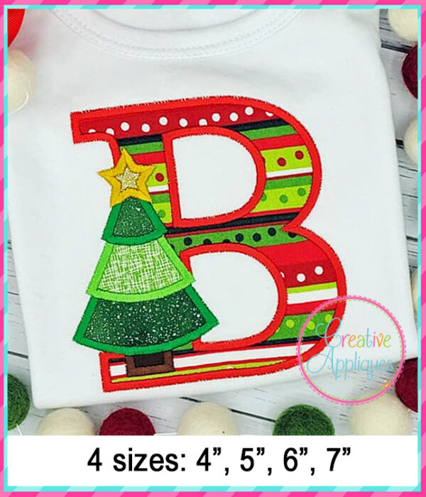 Tree with Letter Alphabet Applique Design - Image 2