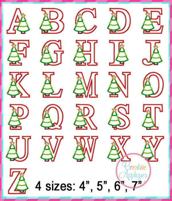 Tree with Letter Alphabet Applique Design - Image 3