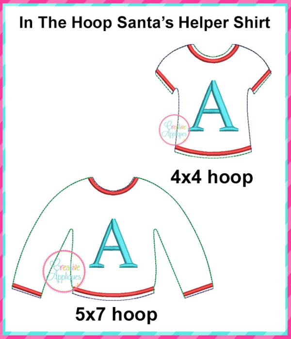 In The Hoop Alphabet Santa's Helper Shirt Design - Image 2